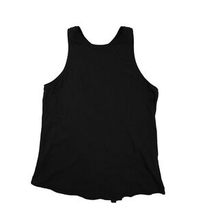 Lululemon All Tied Up Tank Top Black Pima Cotton Open Back Size 4 Yoga Running
